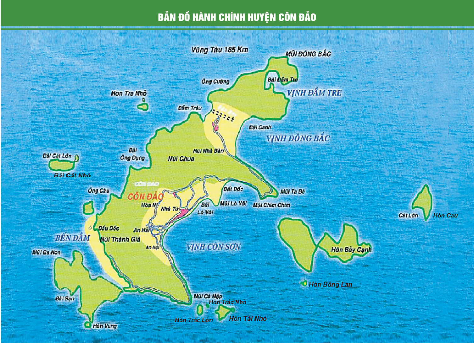 Bản đồ hành chính huyện Côn Đảo