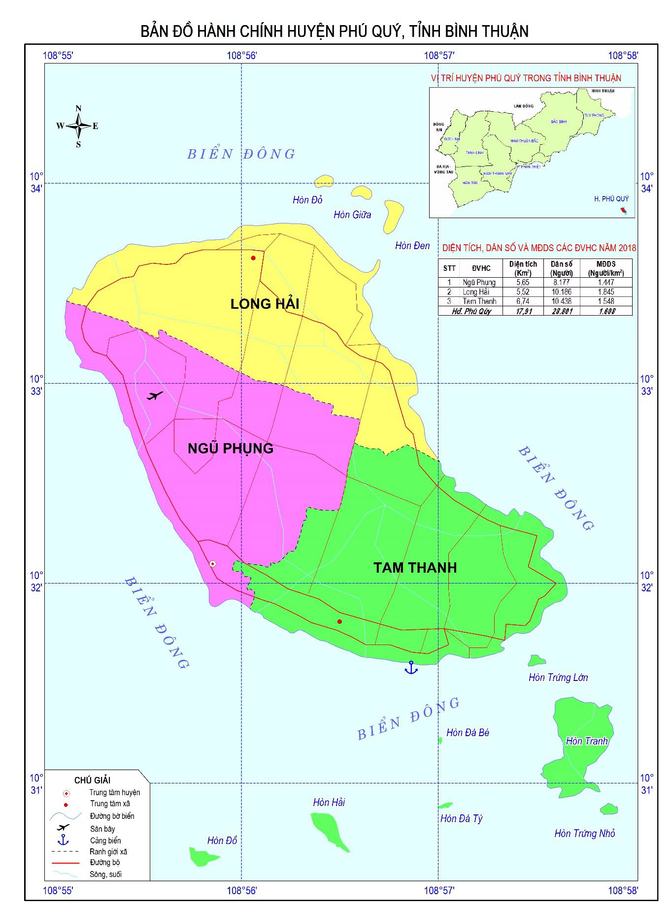 Bản đồ hành chính huyện Phú Quý